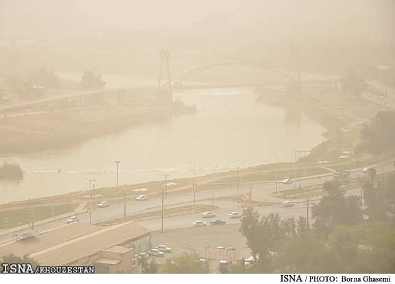 فعال شدن کانون‌های داخلی ریزگردهای خوزستان طی امروز و فردا