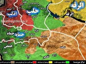نیروهای مقاومت به ۱۳ کیلومتری بزرگترین پایگاه تروریست‌ها در شرق حماه رسیدند + نقشه میدانی