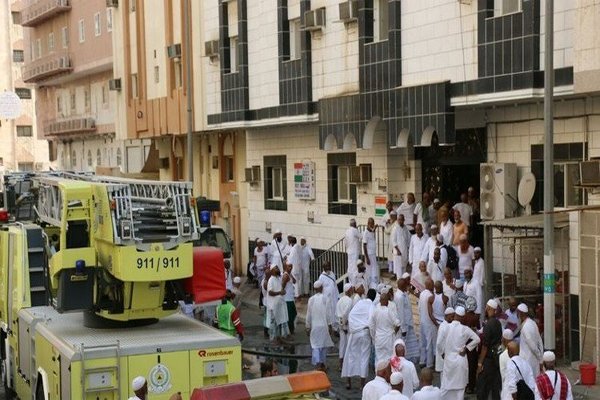 آتش سوزی در هتل محل اقامت حجاج در مکه