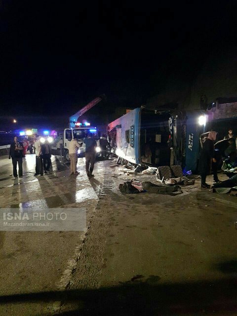 اسامی مصدومان حادثه واژگونی اتوبوس در سوادکوه اعلام شد