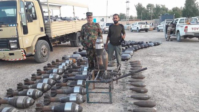 کشف ده‌ها تُن سلاح و تجهیزات نظامی داعش در موصل