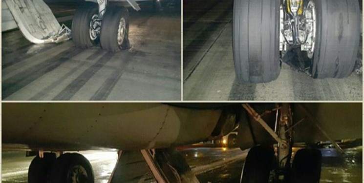 ترکیدن 3 لاستیک هواپیما در فرودگاه تبریز