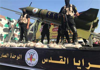 قدردانی جهاد اسلامی فلسطین از ایران/ رونمایی از موشک «براق ۱۲۰» در غزه