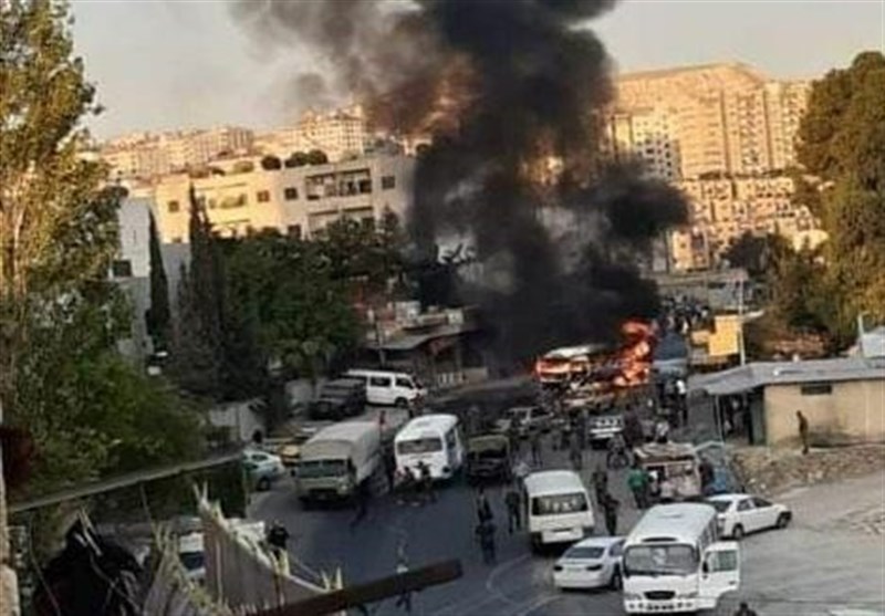 انفجار در یک اتوبوس نظامی در غرب دمشق